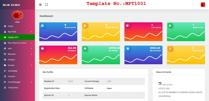 MLM Demo - Member Login - MPT1001