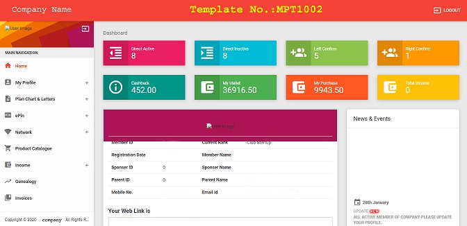 MLM Demo - Member Login - MPT1002