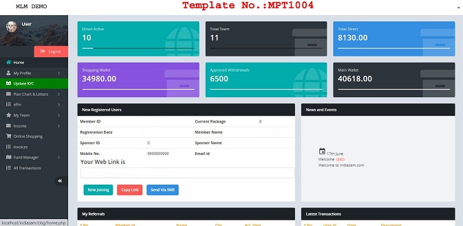 MLM Demo - Member Login - MPT1004