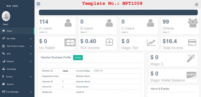 MLM Demo - Member Login - MPT1008
